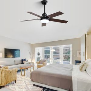 Ventilatore da Soffitto LED a Basso Profilo da 42 Pollici con 5 Pale, Motore DC Reversibile Silenzioso, Telecomando e Luce LED - Product Image 6