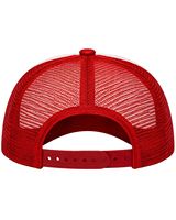 Gorra trucker roja y blanca personalizada con malla trasera, cierre ajustable, transpirable, frente de espuma de poliéster, logotipo personalizado, gorra de béisbol.