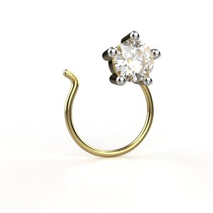 Classic 22k Gold Plated Diamond Stud <b>Earrings</b> Round Brilliant Cut Claw Setting Women's <b>Fine</b> Jewelry - Product Image 3