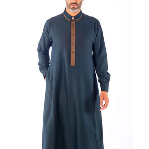 <b>Men</b> Juba Long Sleeve Full Length Robe Traditional Muslim Islamic Clothing Comfortable Loose Fit Breathable Material - Product Image 3