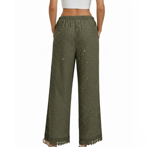 Pantalon décontracté pour femme avec strass, idéal pour l'extérieur, qualité supérieure, prix abordable, coupe ample - Product Image 3