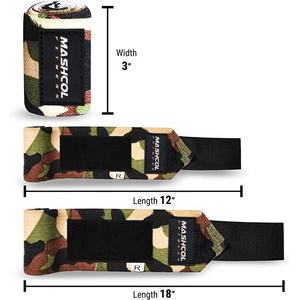 Muñequeras ajustables unisex transpirables con estampado de camuflaje personalizado de 18 "con lazo para el pulgar para entrenamiento de gimnasia y levantamiento de pesas - Product Image 3