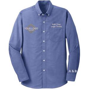2025 S658 Camisas de vestir con bordado personalizado para hombres Super Pro Oxford con agregar textos de logotipo Blusas y camisas para mujeres - Product Image 1
