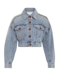 <b>Cropped</b> <b>Denim</b> <b>Jacket</b> Light Wash Long Sleeve With Pockets Casual Spring Style Women's Coat - Product Image 3