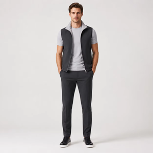 Conjunto Deportivo Informal de Invierno para Hombre, Ligero, de Nailon, con Chaqueta con Cierre y Pantalones Chinos, Dos Piezas, para Viajes y Desplazamientos - Product Image 3
