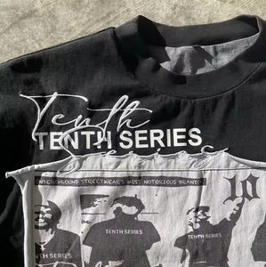 เสื้อยืดกราฟิก Y2K แบบสั่งทำ OEM ผ้าคอตตอนหนา 250 กรัม ทรงโอเวอร์ไซส์ ทรงบ็อกซี่ แขนยาวสองชั้น พิมพ์ลายสกรีนบนผ้า - Product Image 3