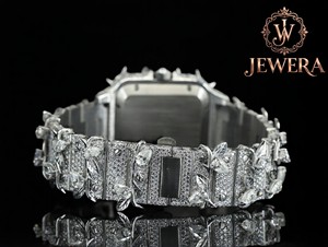 Montre OEM personnalisée Hip Hop avec diamants Moissanite et bracelet en acier inoxydable, disponible pour la vente sur le marché international de gros - Product Image 2