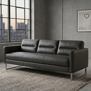 Muebles de Sala de Estar de Primera Calidad, Sofá de Cuero Genuino de 3 Plazas, Cómodo Sofá para Espacios Interiores Modernos, Sofás para Sala de Estar - Product Image 1