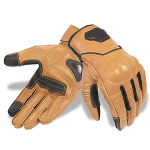 Leather Motorbike <b>Gloves</b> Full Finger Wrist Length Sporty Style Breathable Unlined For Cycling Spring And Autumn - Product Image 2