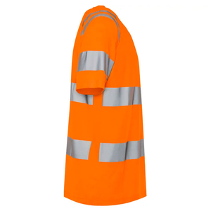 เสื้อยืดนิรภัยแบบมองเห็นได้ชัดเจน สีส้ม แถบสะท้อนแสง แขนสั้น ชุดทำงาน - Product Image 5