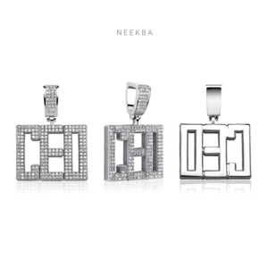 Colgante con Letra CEO Personalizada en Fuente Gruesa - Colgante de Moissanita de Plata 925 Hecho a Mano, Moissanita Color D VVS, Joyería Hip Hop - Product Image 5