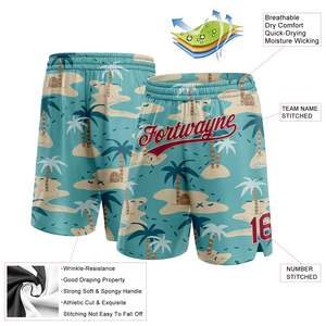 Pantalones Cortos de Baloncesto de Malla con Estampado Completo de Moda para Hombre, Uniforme de Equipo Estilo Playa Personalizado, Pantalones Cortos Deportivos de Secado Rápido, Suministro a Granel de Fábrica - Product Image 2