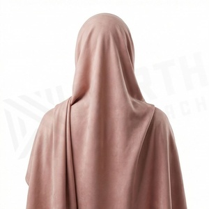 Hiyab de poliéster de color sólido para mujer, tela de chifón, agradable al tacto, para uso diario, pañuelo étnico de Oriente Medio. - Product Image 2