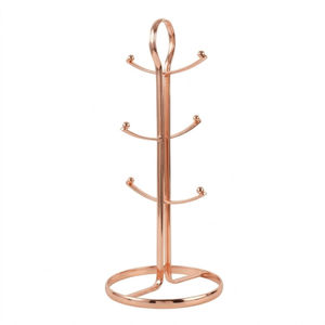 ที่วางแก้วกาแฟโลหะสีทองทันสมัย พร้อมตะขอแขวน ชั้นวางโชว์ถ้วยชา ประหยัดพื้นที่ อุปกรณ์จัดระเบียบห้องครัว ของตกแต่งบ้าน - Product Image 5