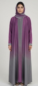 Abaya TikTok en crêpe double couche bicolore anti-plis imprimée en 3D pour soirée - Product Image 2