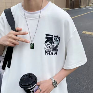 Camiseta Oversize Personalizada de Primavera/Verano para Hombre, Venta al Por Mayor, con Estampado de Letras Góticas, Estilo Urbano, Directo de Fábrica - Product Image 2