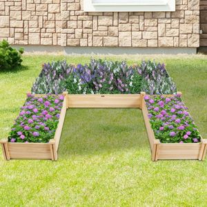 Fioriera Rialzata a U in Legno per Giardino e Patio - Product Image 2
