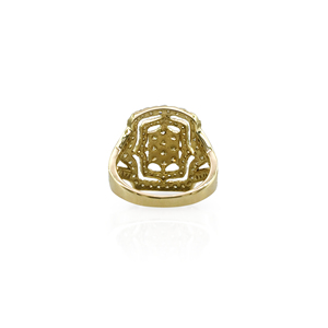 Anillo de compromiso para mujer con racimo de diamantes blancos naturales, oro amarillo de 14K, corte redondo, estilo clásico, color I-J, claridad SI - Product Image 4