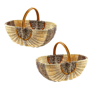 Customizable Natural RATTAN HARVEST <b>BASKET</b> PICNIC <b>BASKET</b> Market <b>Shopping</b> & Food Storage Vietnam Crafts - Product Image 1