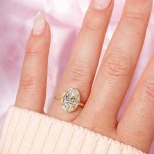 2 CT Oval Cut Moissanite Engagement <b>Ring</b> for Women 14K Gold Plated Engagement Wedding <b>Ring</b> <b>solitaire</b> moissanite Anniversary <b>Ring</b> - Product Image 6
