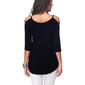 <b>Women's</b> <b>Cold</b> <b>Shoulder</b> <b>Tops</b> 3/4 Sleeve Sexy Going Out T-Shirts <b>for</b> <b>Women</b> Casual Tunic <b>Tops</b> - Product Image 2