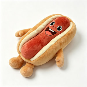 Peluche personalizado con forma de bollo de salchicha, peluche con forma de comida, peluche de hot dog, peluche de hot dog con brazos y piernas - Product Image 2