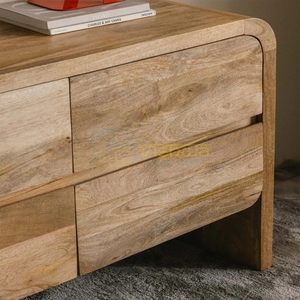 Aparador de Madera de Mango Maciza con Múltiples Cajones de Almacenamiento, Mueble Consola Rústico Moderno para Sala de Estar, Comedor, Muebles para el Hogar - Product Image 4