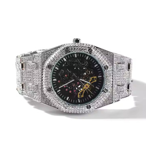 Montre à quartz tendance pour homme avec diamants Moissanite, style hip-hop glacé, montre statement mode - Product Image 2