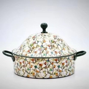 Olla para calentar comida de calidad alimentaria, color turquesa, con diseño floral damasco, para mantener la comida caliente, ideal para decoración de mesa de boda. - Product Image 5