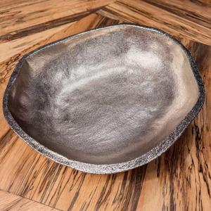 Plato redondo decorativo de aluminio, tazón para frutas, artesanía de metal, plato plateado para refrigerios, dulces, galletas, accesorios de vajilla - Product Image 1