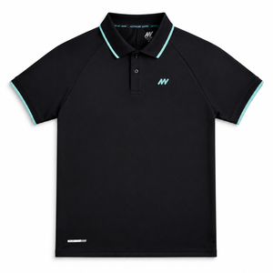 Camiseta Personalizada para Hombre, Negra, con Estampado, Manga Raglán Tejida, Cuello con Ribete en Contraste, Manga Corta, Antiarrugas, Casual, Deportiva - Product Image 3