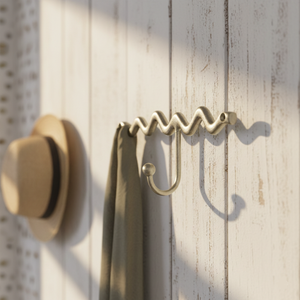 Handcrafted Brass Wavy Wall <b>Hook</b> Decorative Metal Zig Zag Single Robe <b>Hook</b> Luxury Home Decor Modern Abstract Wiggle <b>Coat</b> Hanger - Product Image 5
