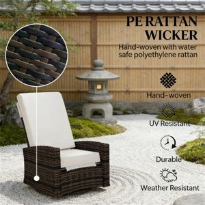 Sedia da Esterno per Soggiorno, Sedia a Sdraio da Giardino, Arredamento da Patio Resistente alle Intemperie per Interni ed Esterni - Product Image 4