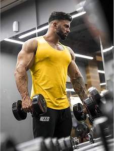 ผู้ผลิตเสื้อกล้ามออกกำลังกายแบบสั่งทำพิเศษ พิมพ์ลายได้ตามต้องการ เสื้อกล้ามวิ่ง เสื้อกีฬา เสื้อผ้าฝ้ายสำหรับออกกำลังกาย เสื้อกล้ามผู้ชาย - Product Image 3