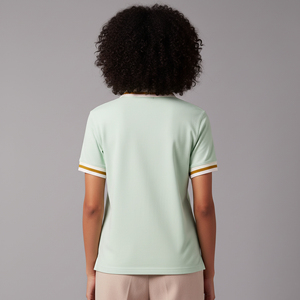 Polo personalizado para mujer, 100% algodón, logotipo impreso en DTF, de alta calidad, secado rápido, color sólido, estilo urbano. - Product Image 5