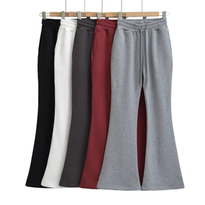 High Waist Flared Sweatpants Women <b>Bell</b> Bottom Joggers Slim Fit Stretch Yoga Pants Casual Lounge Trousers Custom OEM - Product Image 4