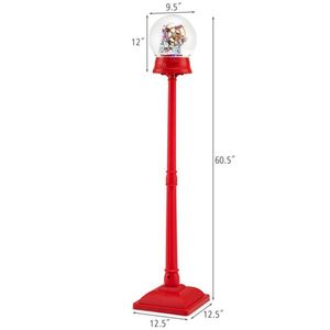 Lampione Natalizio da 1,5 m con Ruota Panoramica Rotante a 360 Gradi (Babbo Natale/Pupazzo di Neve), 15 LED Colorati, 8 Melodie, 2 Modalità (da Terra/a Piantana) - Product Image 2