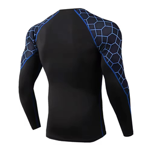 Quick Dry Breathable <b>Men</b> MMA Rashguard <b>Base</b> <b>Layer</b> Athletic Compression Wear OEM Custom Logo Performance Compression Shirt Long - Product Image 2