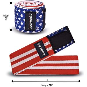 Genouillères de musculation unisexes de 78 pouces avec logo personnalisé, vente en gros de genouillères respirantes et résistantes pour l'entraînement en force - Product Image 3