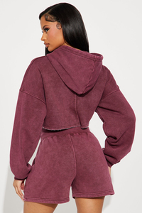 Crop <b>Top</b> Hoodie <b>Short</b> Jogger <b>Set</b> Women Clothing Blank Hoodie <b>and</b> <b>Shorts</b> <b>Set</b> Custom Female Casual <b>Set</b> - Product Image 4