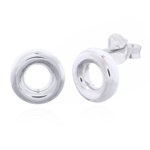 Chic Donut 925 Sterling <b>Silver</b> <b>Stud</b> <b>Earrings</b> - Product Image 2