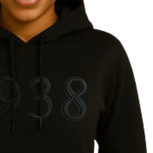 Sudadera con Capucha Negra para Mujer, Bordado 3D, Estilo Casual, Manga Larga, Cómoda para el Día a Día - Product Image 3