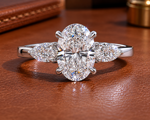 Anillo de Compromiso y Boda Solitario Ovalado de 1.30 CTW con Diamante Cultivado en Laboratorio CVD, Certificado IGI, Oro de 14K/18K con Baño de Rodio, Joyería Personalizada - Product Image 1