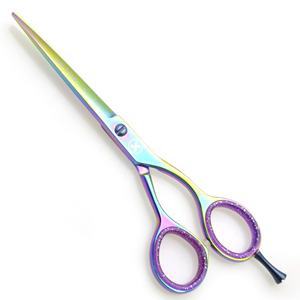 Tijeras de salón profesionales de 6,0 \ "con borde de maquinilla de afeitar afilado de plasma dorado, tornillo ajustable, herramienta de corte de pelo de peso ligero - Product Image 5