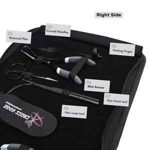 ชุดอุปกรณ์ต่อผมหรูหราสีทอง พร้อมที่ถอดลูกปัดสแตนเลส คีมจีบผม เข็ม และอุปกรณ์แหวนแบ่งผม - Product Image 4