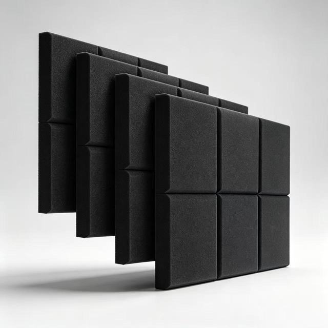 Flat Square Acoustic Foam Panels High Density Polyurethane Sound Absorbing Foam for Recording Studio Podcast Room