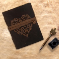 Journal en cuir vintage à couverture rigide, cadeau pour la Saint-Valentin, un anniversaire de mariage - 120 feuilles de papier