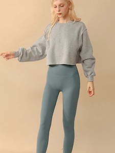 เสื้อฮู้ดดี้ผู้หญิง HG875 แขนยาว ผ้าวูลล้างสี สำหรับฤดูหนาว สไตล์สตรีทแวร์ ฟิตเนส โยคะ ออกกำลังกาย ดีไซน์มีฮู้ด ผ้ากำมะหยี่ 100% คอตตอน ยุโรป - Product Image 2