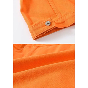 Veste en jean vintage de haute qualité pour homme, délavée à l'acide, en polyester/coton, personnalisable, service OEM, avec col rabattu et boutons recouverts - Product Image 6