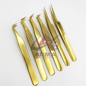 Pince à épiler pour extensions de cils en acier inoxydable bleu titane de précision, durable, à prise lisse, testée à la main, avec logo personnalisé et pointe en fibre - Product Image 5